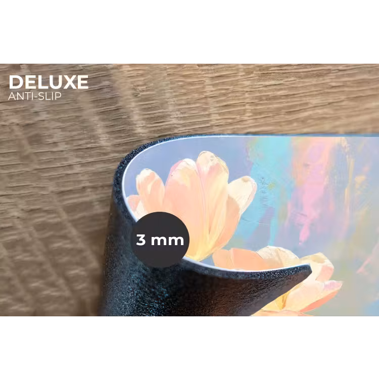 Tulpen - Roze accenten - Blauw Placemat vinyl groot -closeup