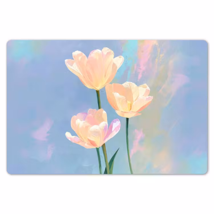 Tulpen - Roze accenten - Blauw Placemat vinyl groot -zzsfeer1_Kitchenyeah-website