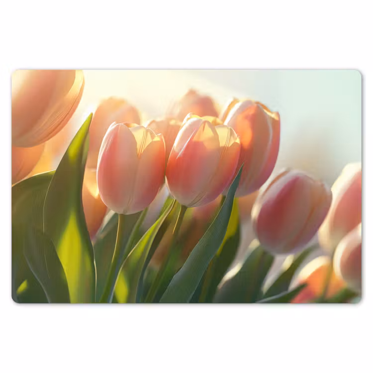 Tulpen - Roze - Zonnestralen Placemat vinyl groot -zzsfeer1_Kitchenyeah-website