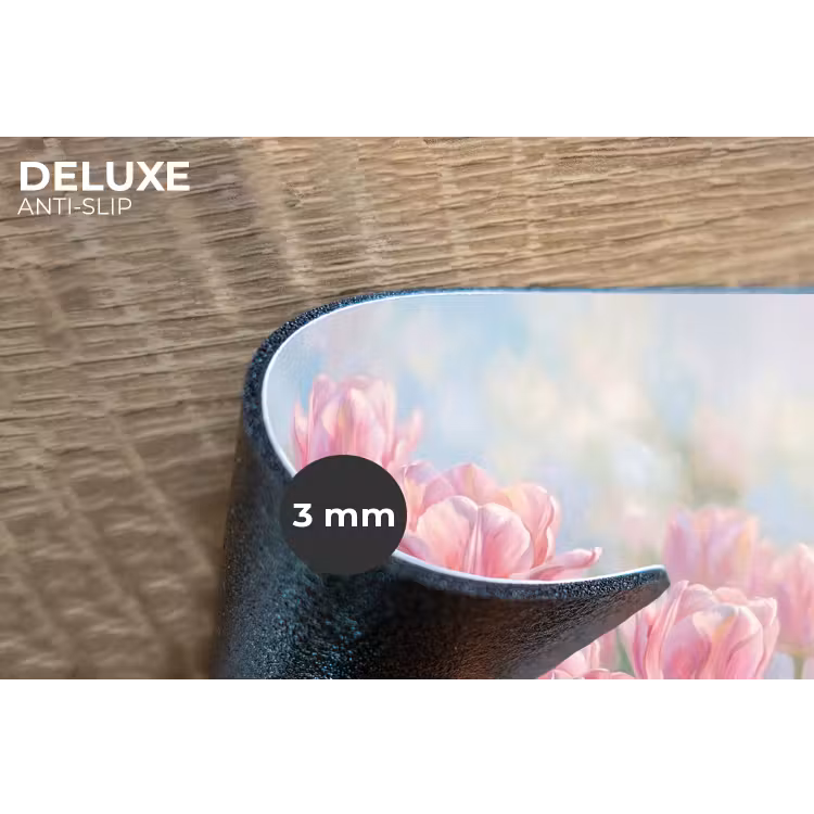 Tulpen - Veld - Lente - Roze Placemat vinyl groot -closeup