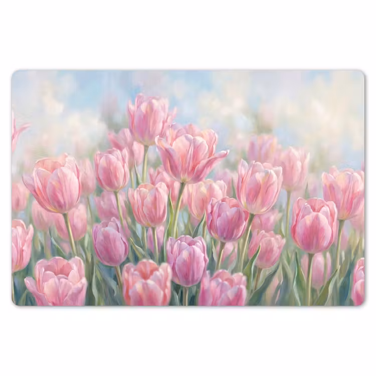 Tulpen - Veld - Lente - Roze Placemat vinyl groot -zzsfeer1_Kitchenyeah-website