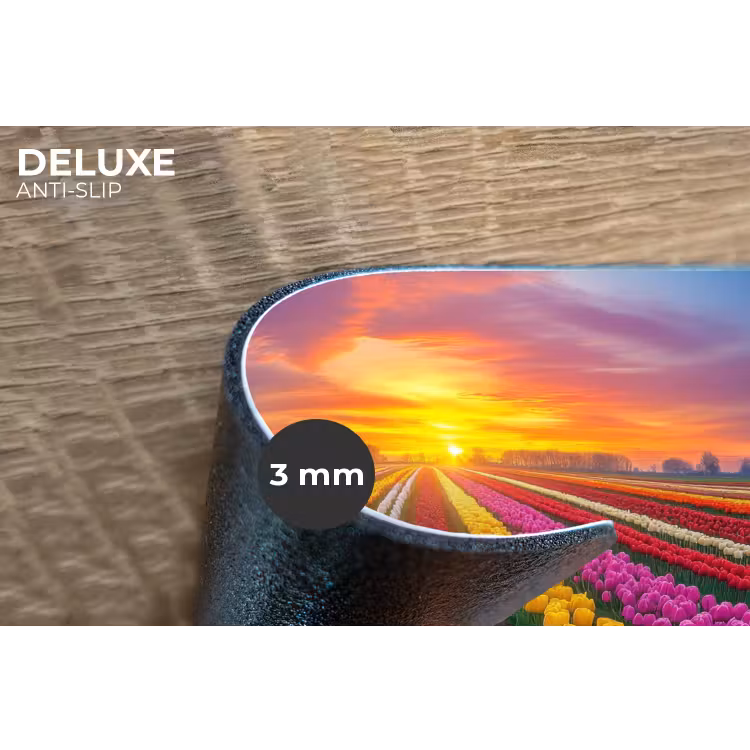 Tulpenveld - Zonsondergang - Kleurrijk Placemat vinyl groot -closeup