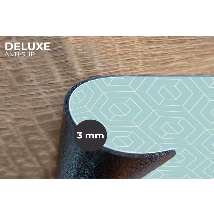 Turquoise - Patroon - Lijnen Placemat vinyl groot 368 -closeup