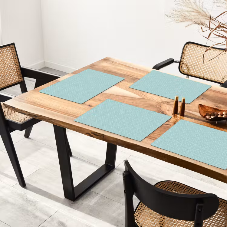 Turquoise - Patroon - Lijnen Placemat vinyl groot 368 -zzsfeer4_Kitchenyeah-website
