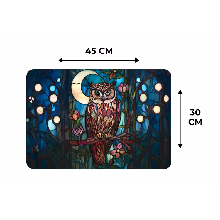 Uil - Mozaïek - Maan - Nacht Placemat vinyl groot -specs
