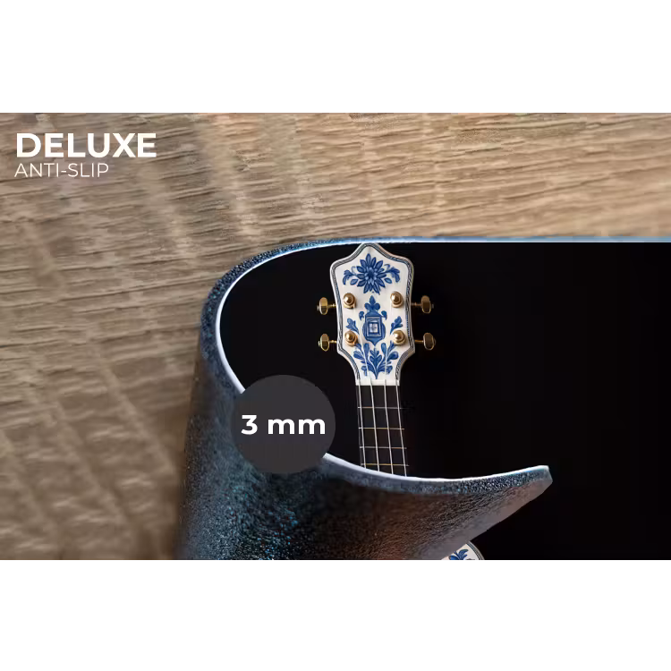 Ukelele - Delfts - Blauw - Muziek Placemat vinyl groot -closeup