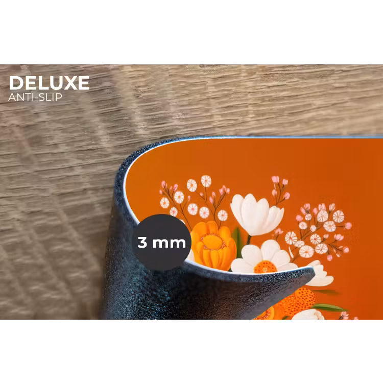 Vaas - Bloemen - Oranje Placemat vinyl groot -closeup