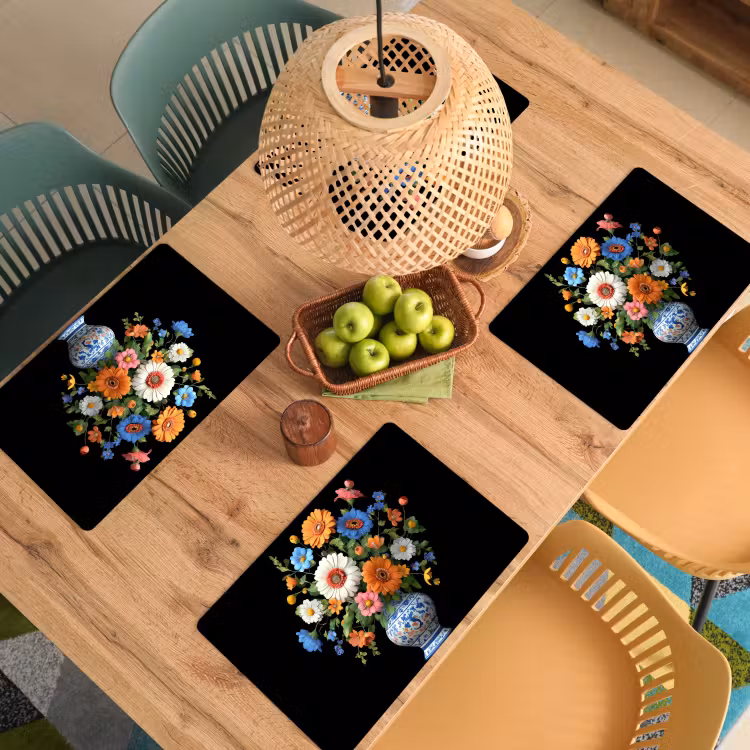 Vaas - Boeket - Bloemen - Kleur Placemat vinyl groot -zzsfeer5_Kitchenyeah-website