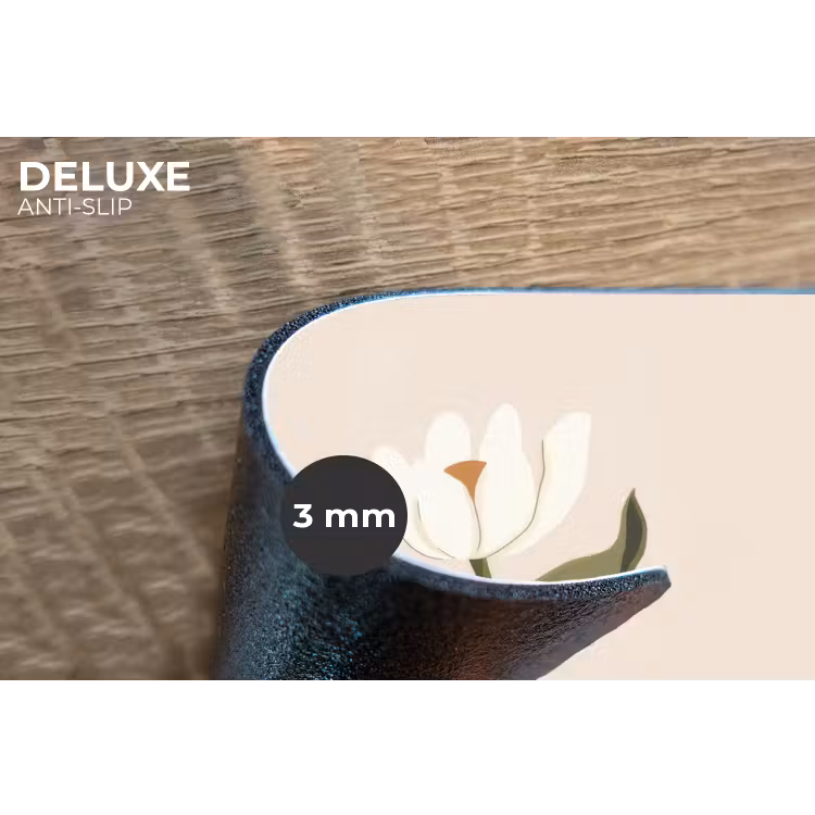 Vaas - Geruit - Bloem - Groen Placemat vinyl groot -closeup
