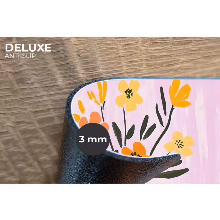 Vaas - Gestreept - Bloemen - Oranje Placemat vinyl groot -closeup