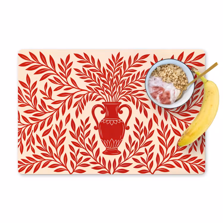 Vaas - Planten - Decoratie - Abstract - Rood Placemat vinyl groot -zzzproduct_Kitchenyeah-website