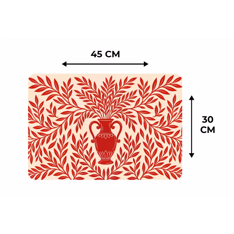 Vaas - Planten - Decoratie - Abstract - Rood Placemat vinyl groot -specs