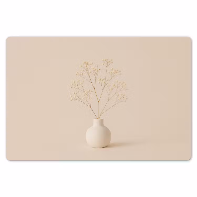 Vaas - Takken - Bloemetjes - Wit Placemat vinyl groot -zzsfeer1_Kitchenyeah-website