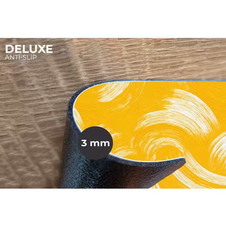 Verfstreken - Abstract - Dynamisch - Geel Placemat vinyl groot 368 -closeup