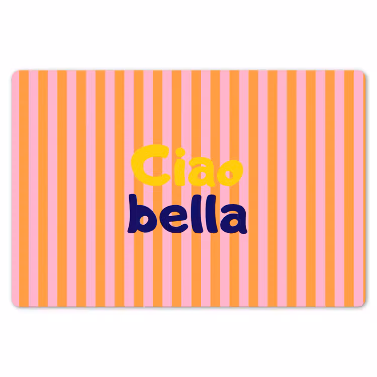 Verticaal - Strepen - Oranje - Ciao bella Placemat vinyl groot -zzsfeer1_Kitchenyeah-website