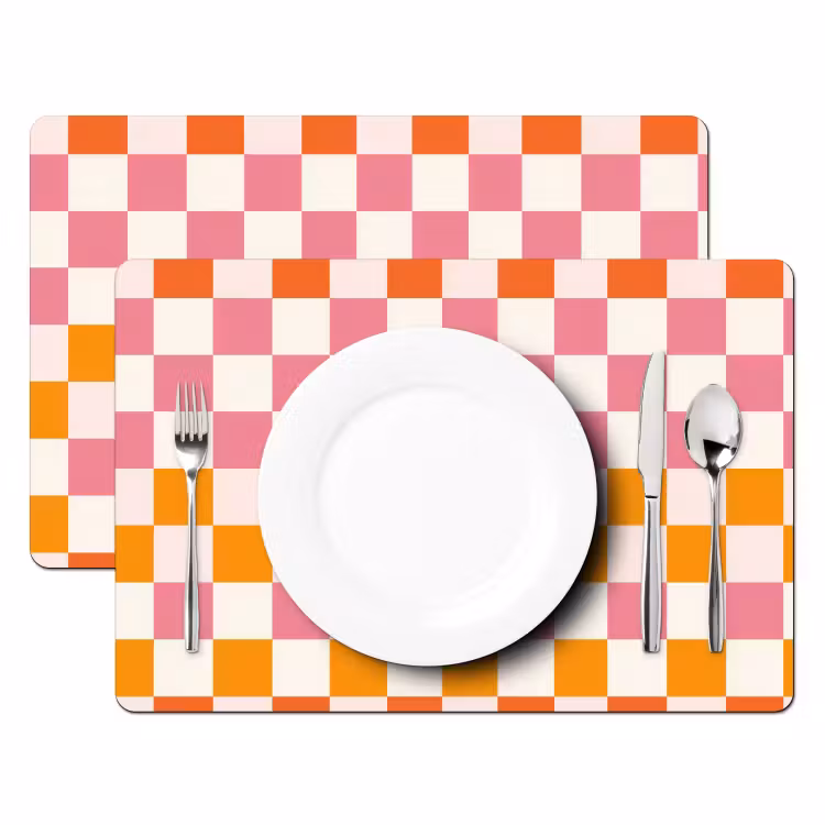 Vierkant - Patroon - Oranje Placemat vinyl groot 368 -zzsfeer2_Kitchenyeah-website