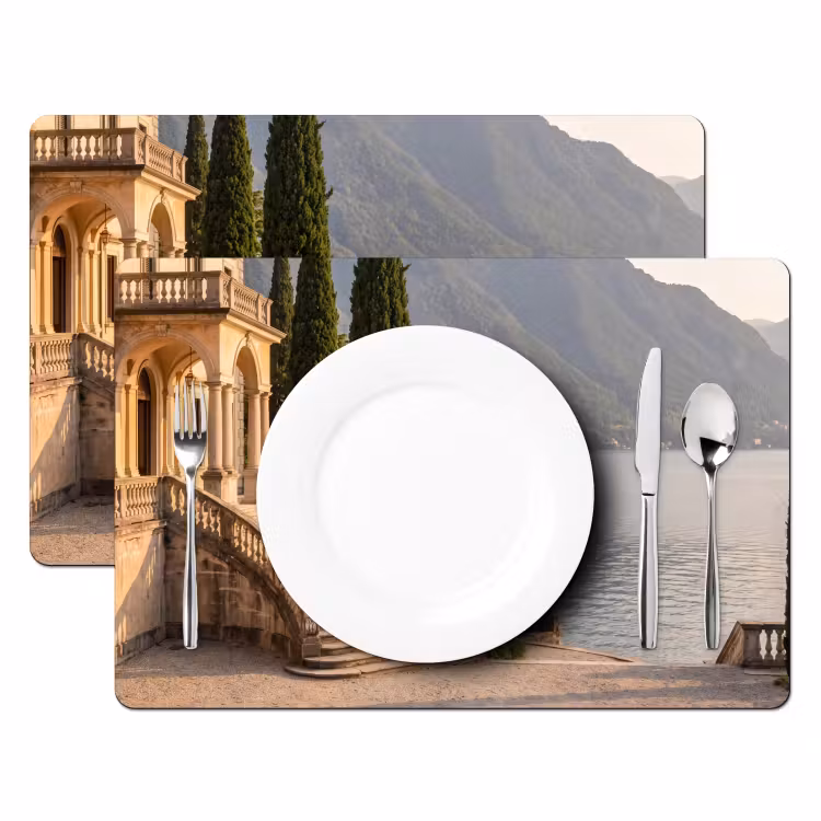 Placemat - 6 stuks - Villa - water -trappen - Villa - water -trappen Placemat vinyl groot