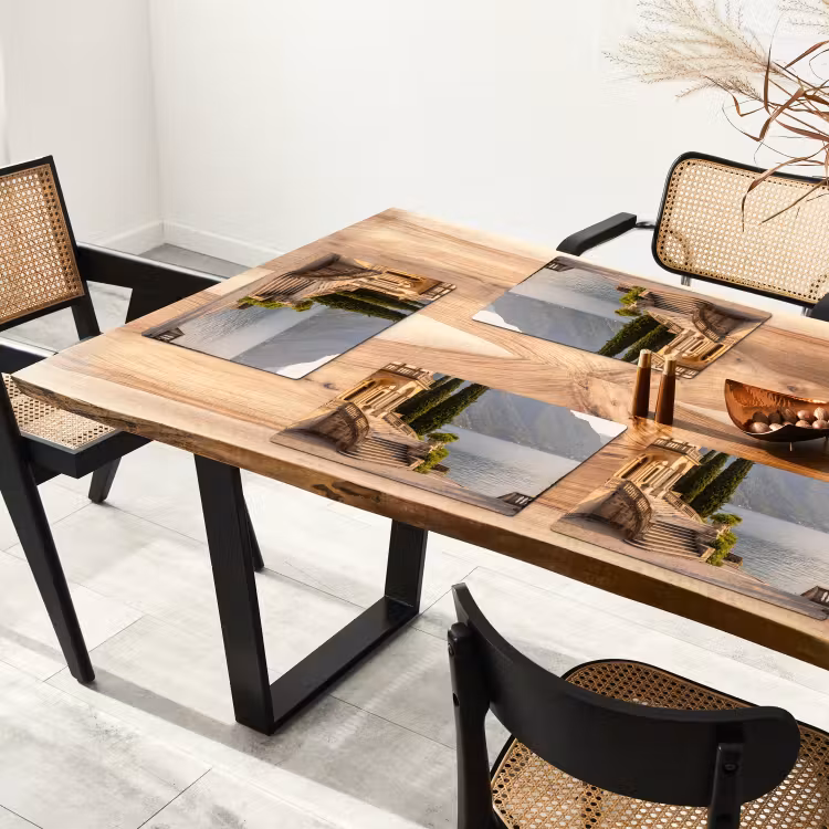 Placemat - 6 stuks - Villa - water -trappen - Villa - water -trappen Placemat vinyl groot