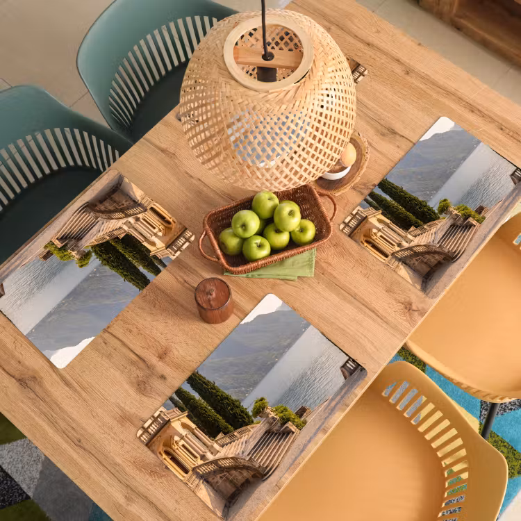 Placemat - 6 stuks - Villa - water -trappen - Villa - water -trappen Placemat vinyl groot