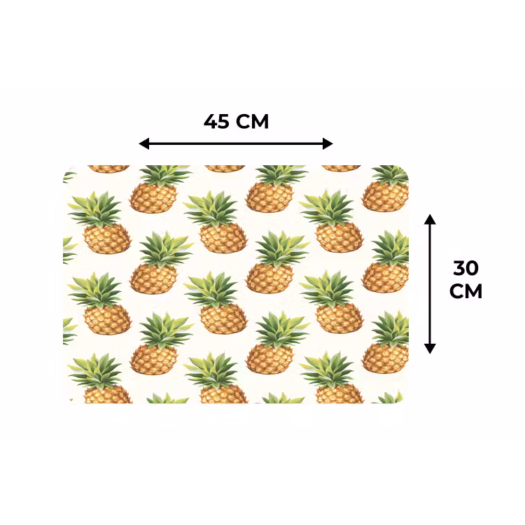Vintage - Ananas - Blad Placemat vinyl groot 368 -specs