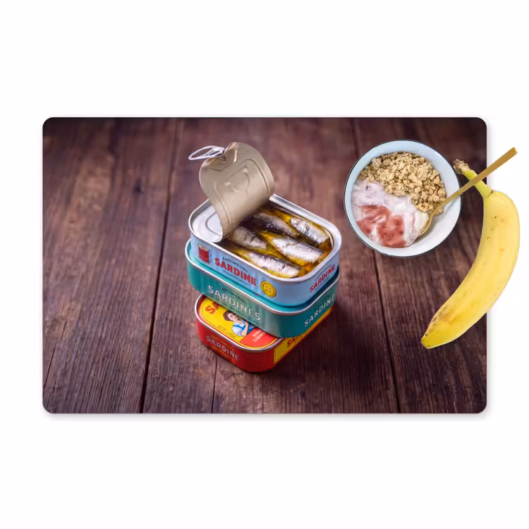 Placemat - 6 stuks - Vis - Blikjes - Keuken - Vis - Blikjes - Keuken Placemat vinyl groot