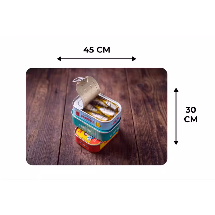 Placemat - 6 stuks - Vis - Blikjes - Keuken - Vis - Blikjes - Keuken Placemat vinyl groot
