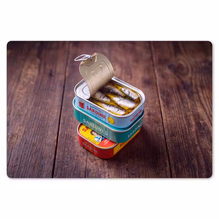 Placemat - 6 stuks - Vis - Blikjes - Keuken - Vis - Blikjes - Keuken Placemat vinyl groot