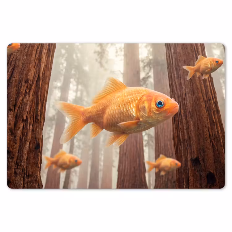 Placemat - 6 stuks - Vis - Bos - Fantasie - Vis - Bos - Fantasie Placemat vinyl groot