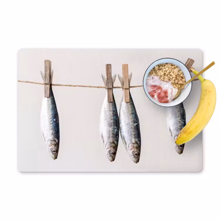Placemat - 6 stuks - Vis - Hangend - Eten - Vis - Hangend - Eten Placemat vinyl groot
