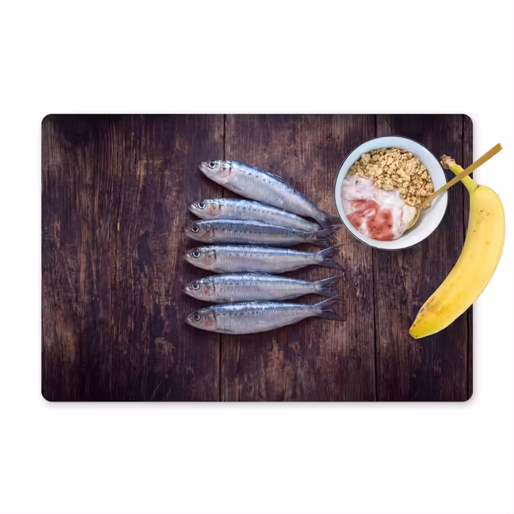 Placemat - 6 stuks - Vis - Hout - Eten - Vis - Hout - Eten Placemat vinyl groot