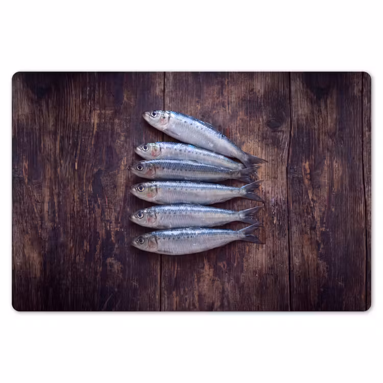Placemat - 6 stuks - Vis - Hout - Eten - Vis - Hout - Eten Placemat vinyl groot