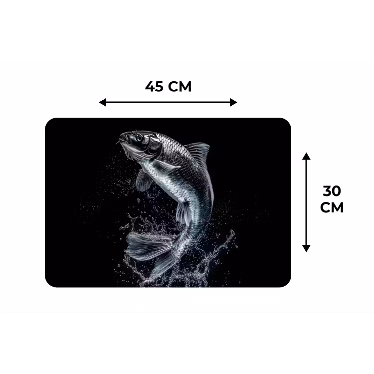 Vis - Koi - Zwart - Water Placemat vinyl groot -specs