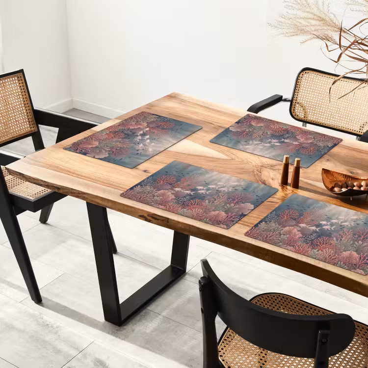 Vis - Koraal - Onderwater - Illustratie - Vintage Placemat vinyl groot -zzsfeer4_Kitchenyeah-website