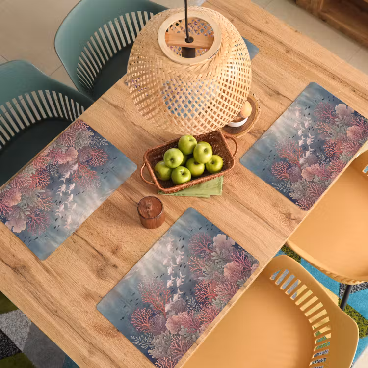 Vis - Koraal - Onderwater - Illustratie - Vintage Placemat vinyl groot -zzsfeer5_Kitchenyeah-website