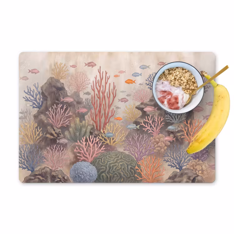 Vis - Koraalrif - Onderwaterwereld - Illustratie Placemat vinyl groot -zzzproduct_Kitchenyeah-website