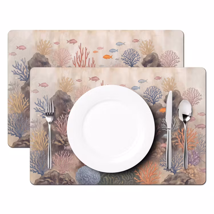 Vis - Koraalrif - Onderwaterwereld - Illustratie Placemat vinyl groot -zzsfeer2_Kitchenyeah-website