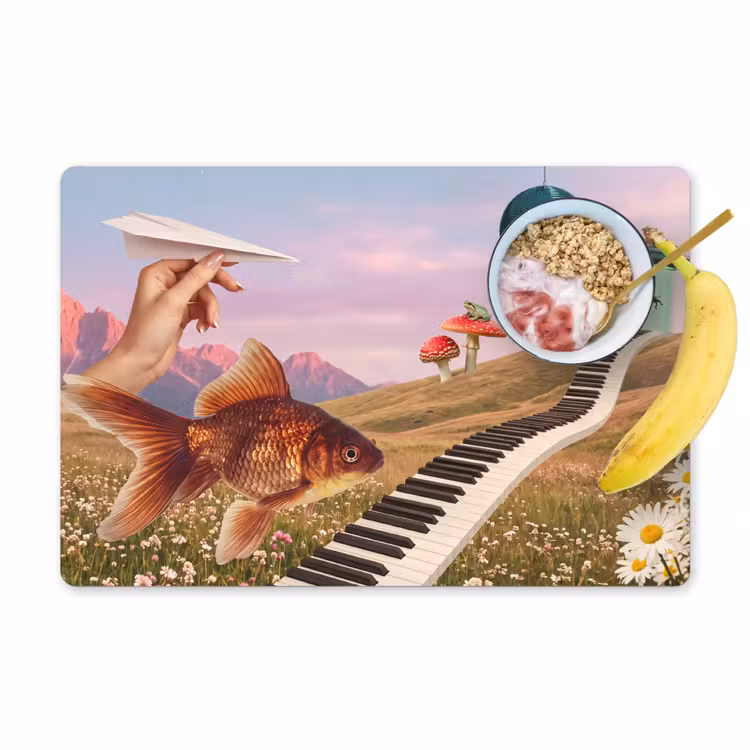 Placemat - 6 stuks - Vis - Natuur - Abstract - Vis - Natuur - Abstract Placemat vinyl groot