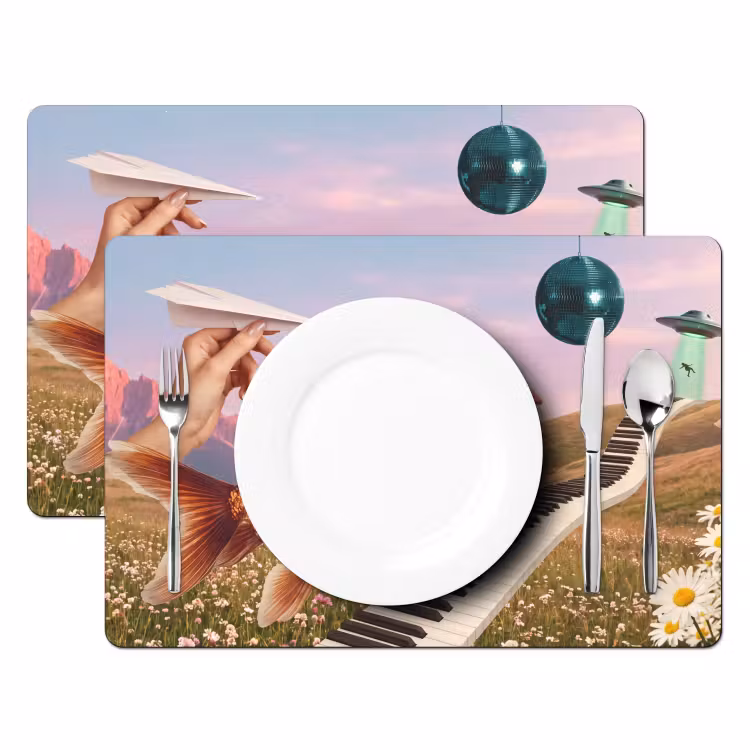 Placemat - 6 stuks - Vis - Natuur - Abstract - Vis - Natuur - Abstract Placemat vinyl groot