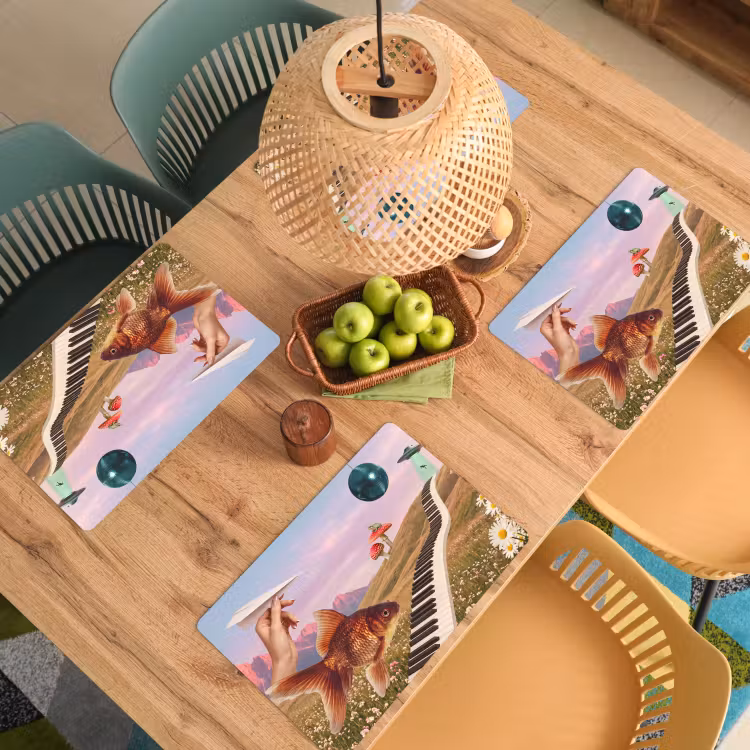 Placemat - 6 stuks - Vis - Natuur - Abstract - Vis - Natuur - Abstract Placemat vinyl groot