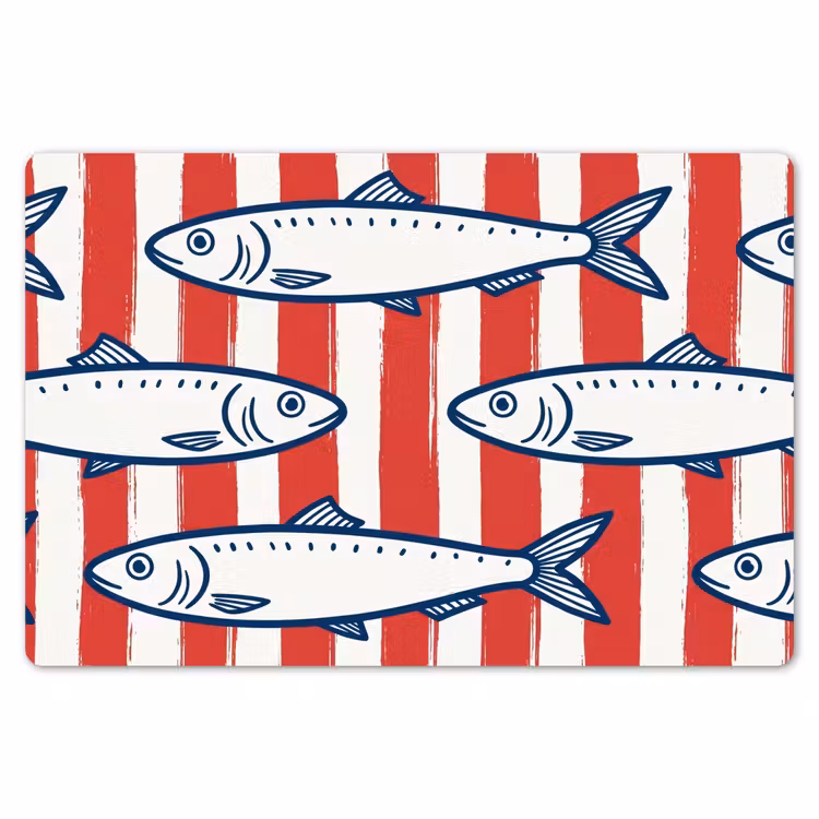 Vis - Patroon - Strepen - Illustratie - Rood Placemat vinyl groot -zzsfeer1_Kitchenyeah-website