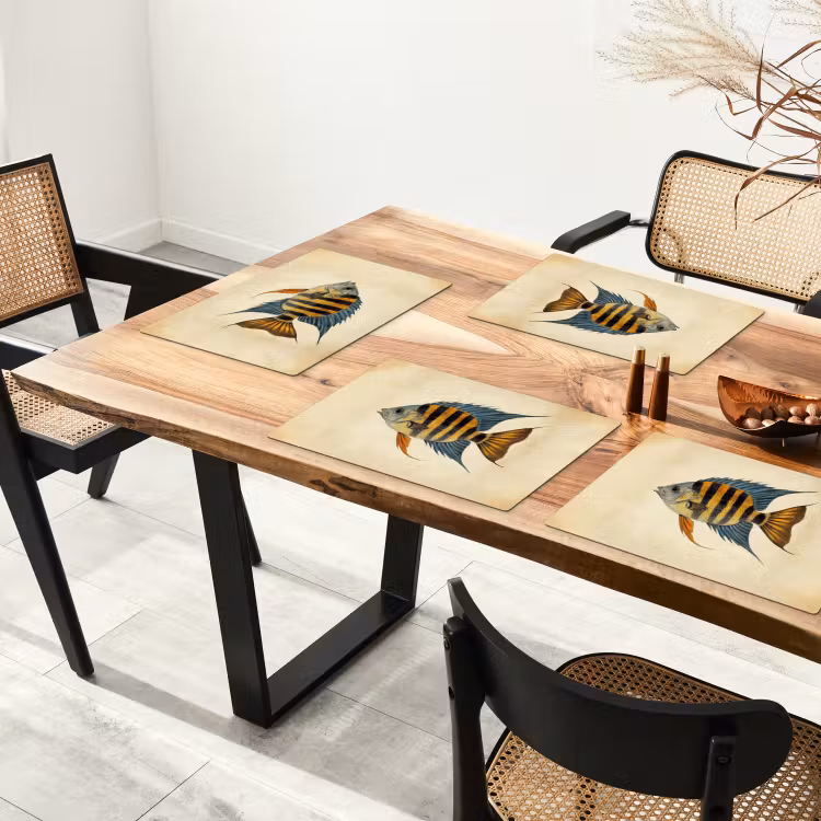 Vis - Tropisch - Strepen - Vinnen Placemat vinyl groot -zzsfeer4_Kitchenyeah-website