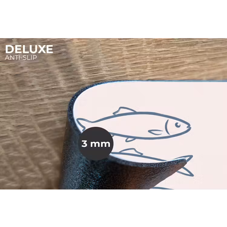 Vis - Vier - Dieren - Abstract - Blauw Placemat vinyl groot -closeup