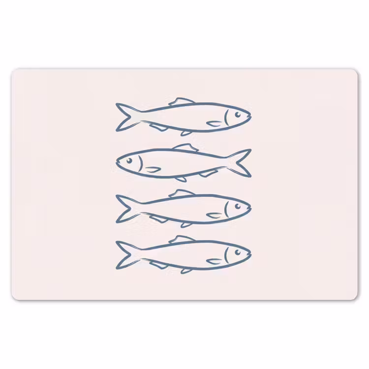 Vis - Vier - Dieren - Abstract - Blauw Placemat vinyl groot -zzsfeer1_Kitchenyeah-website