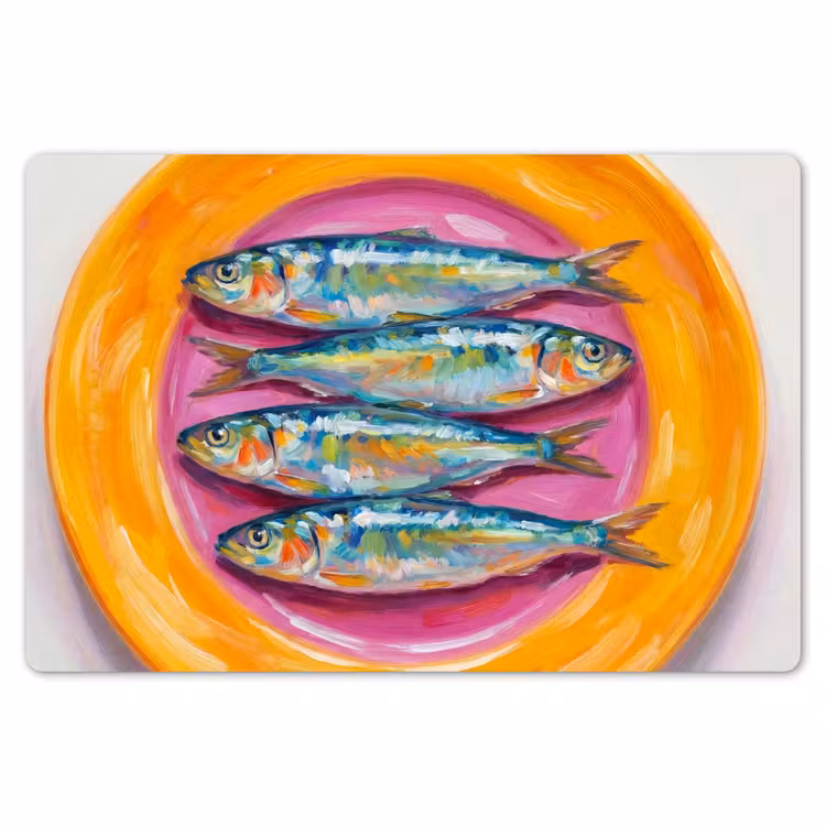 Vis - Vier - Eten - Modern - Kleurrijk Placemat vinyl groot -zzsfeer1_Kitchenyeah-website