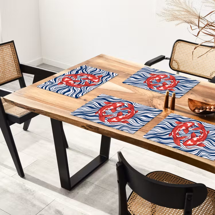 Vis - Water - Natuur - Illustratie - Rood Placemat vinyl groot -zzsfeer4_Kitchenyeah-website