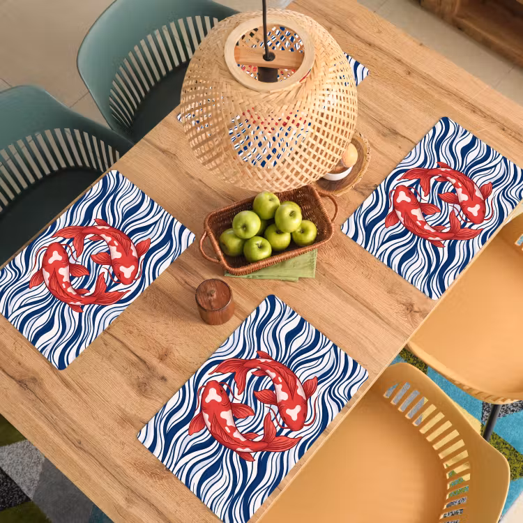 Vis - Water - Natuur - Illustratie - Rood Placemat vinyl groot -zzsfeer5_Kitchenyeah-website