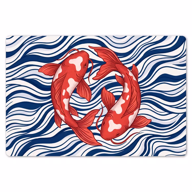Vis - Water - Natuur - Illustratie - Rood Placemat vinyl groot -zzsfeer1_Kitchenyeah-website