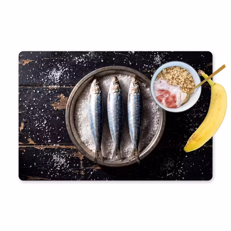 Placemat - 6 stuks - Vis - Zout - Eten - Vis - Zout - Eten Placemat vinyl groot