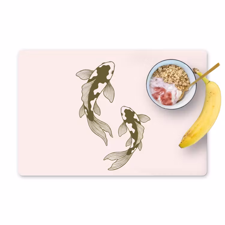 Vis - Zwemmend - Groen - Abstract - Dieren Placemat vinyl groot -zzzproduct_Kitchenyeah-website