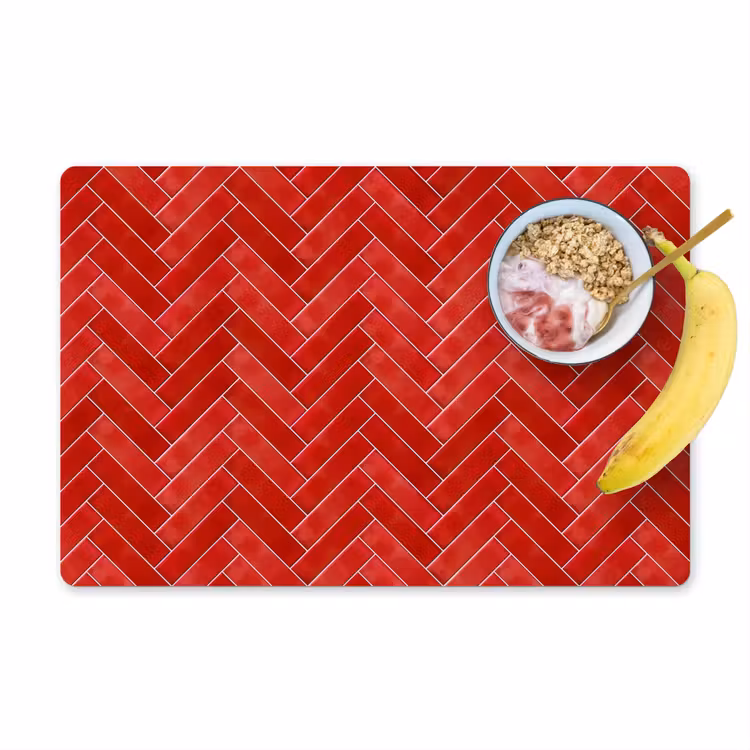 Visgraat - Tegel - Rood Placemat vinyl groot 368 -zzzproduct_Kitchenyeah-website